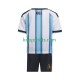 WK 2026 Argentinië Thuis Tenue Kinder Voetbalshirts Korte Mouwen
