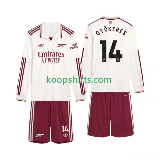 Arsenal Derde Tenue Kinder Voetbalshirts Gyokeres 14 2025-2026 Lange Mouwen