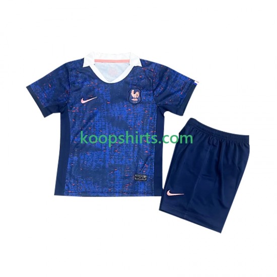 Frankrijk Thuis Tenue Kinder Voetbalshirts 2025 Korte Mouwen