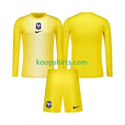 Frankrijk Doelman Thuis Tenue Kinder Voetbalshirts 2025 Lange Mouwen
