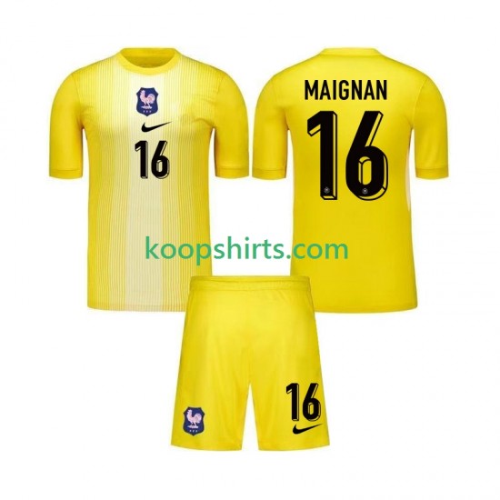 Frankrijk Doelman Thuis Tenue Kinder Voetbalshirts Lucas Chevalier 16 2025 Korte Mouwen