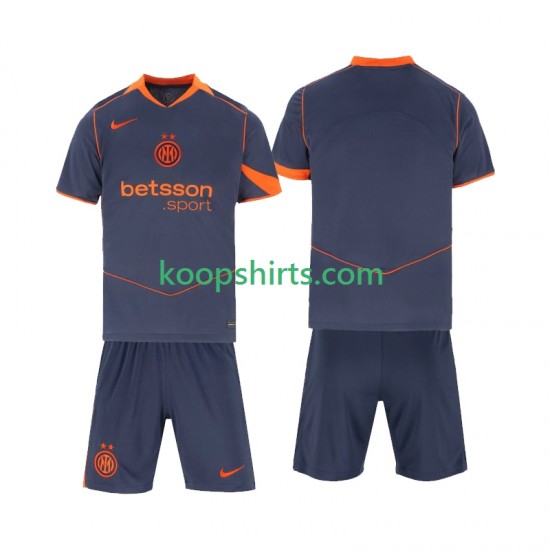 Inter Milan Derde Tenue Kinder Voetbalshirts 2025-2026 Korte Mouwen