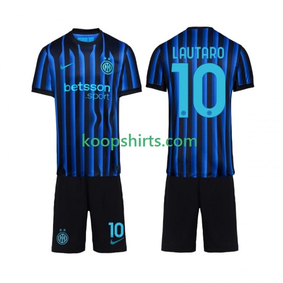 Inter Milan Thuis Tenue Kinder Voetbalshirts Lautaro Martinez 10 2025-2026 Korte Mouwen