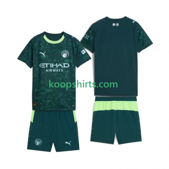 Manchester City Vierde Tenue Kinder Voetbalshirts 2025-2026 Korte Mouwen