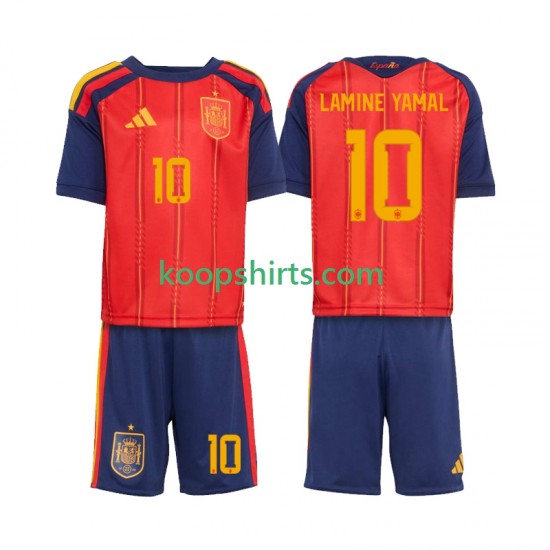 WK 2026 Spanje Thuis Tenue Kinder Voetbalshirts Lamine Yamal 10 Korte Mouwen