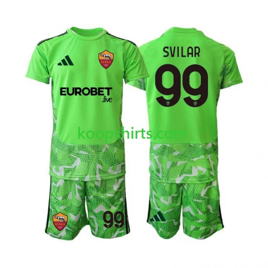 AS Roma Doelman Thuis Tenue Kinder Voetbalshirts Mile Svilar 99 2026-2027 Korte Mouwen