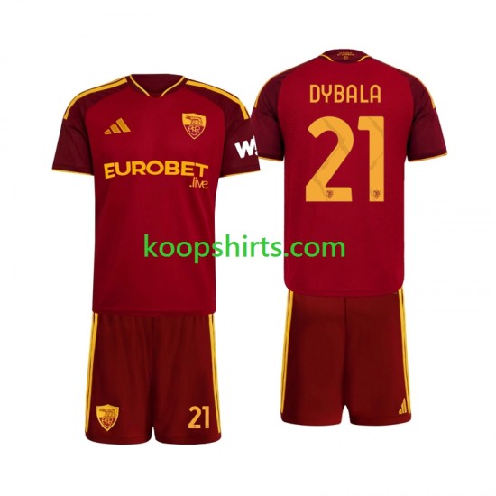 AS Roma Thuis Tenue Kinder Voetbalshirts Paulo Dybala 21 2026-2027 Korte Mouwen