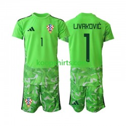 Kroatië Doelman Thuis Tenue Kinder Voetbalshirts Dominik Livakovic 25 2026-2027 Korte Mouwen