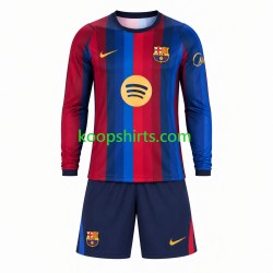 FC Barcelona Thuis Tenue Kinder Voetbalshirts 2026-2027 Lange Mouwen