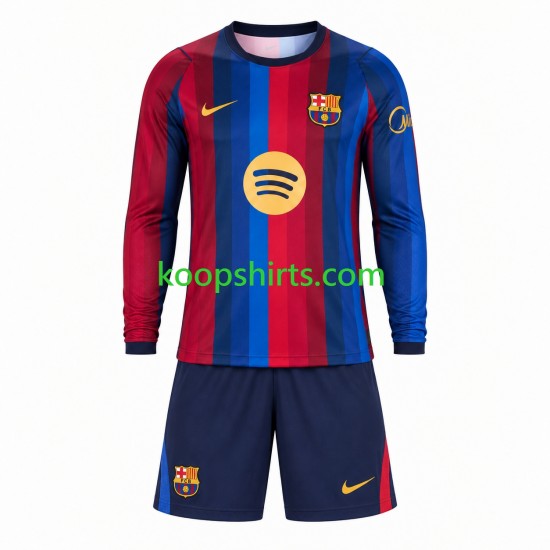 FC Barcelona Thuis Tenue Kinder Voetbalshirts 2026-2027 Lange Mouwen