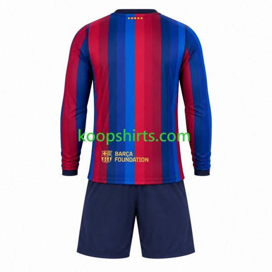 FC Barcelona Thuis Tenue Kinder Voetbalshirts 2026-2027 Lange Mouwen