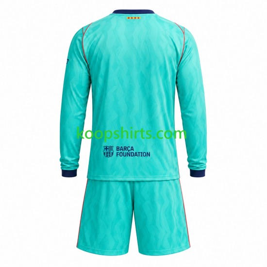 FC Barcelona Derde Tenue Kinder Voetbalshirts 2026-2027 Lange Mouwen