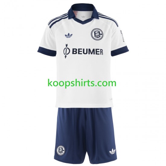 Schalke 04 Uit Tenue Kinder Voetbalshirts FC 2026-2027 Korte Mouwen