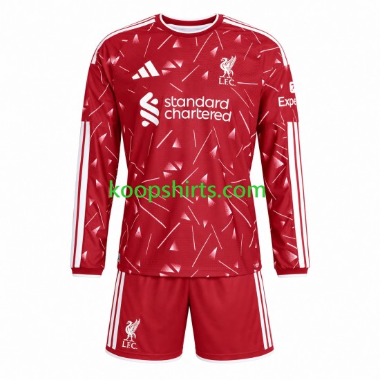 Liverpool Thuis Tenue Kinder Voetbalshirts 2026-2027 Lange Mouwen
