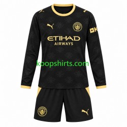 Manchester City Uit Tenue Kinder Voetbalshirts 2026-2027 Lange Mouwen