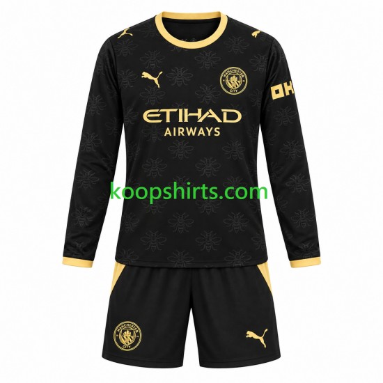 Manchester City Uit Tenue Kinder Voetbalshirts 2026-2027 Lange Mouwen