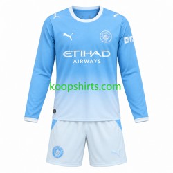 Manchester City Thuis Tenue Kinder Voetbalshirts 2026-2027 Lange Mouwen
