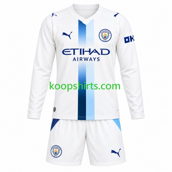 Manchester City Derde Tenue Kinder Voetbalshirts 2026-2027 Lange Mouwen