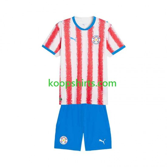 Thuis Tenue Kinder Voetbalshirts Paraguay 2026 Korte Mouwen