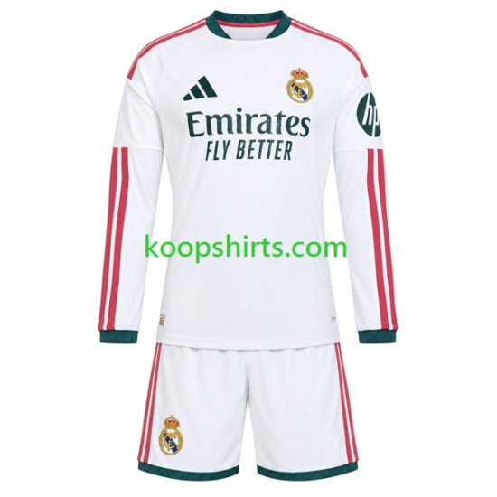 Real Madrid Thuis Tenue Kinder Voetbalshirts 2026-2027 Lange Mouwen