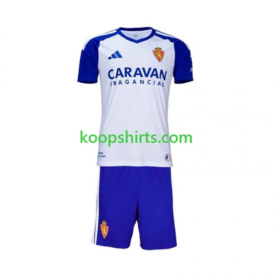 Real Zaragoza Thuis Tenue Kinder Voetbalshirts 2026-2027 Korte Mouwen