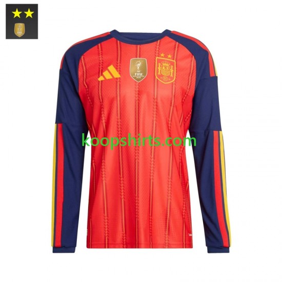 Spanje Thuis Tenue Heren Voetbalshirts 2026-2027 Lange Mouwen