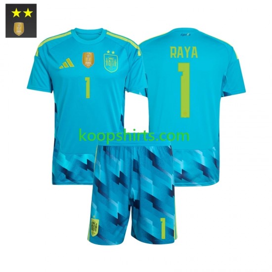 Spanje Doelman Thuis Tenue Kinder Voetbalshirts David Raya 1 2026-2027 Korte Mouwen