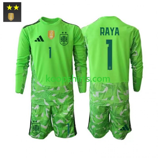 Spanje Doelman Derde Tenue Kinder Voetbalshirts David Raya 1 2026-2027 Lange Mouwen