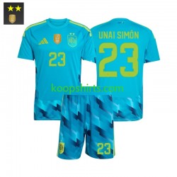 Spanje Doelman Thuis Tenue Kinder Voetbalshirts Unai Simon 23 2026-2027 Korte Mouwen