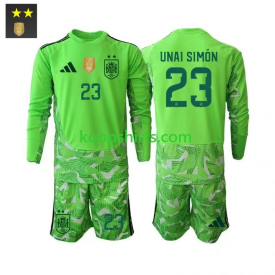 Spanje Doelman Derde Tenue Kinder Voetbalshirts Unai Simon 23 2026-2027 Lange Mouwen