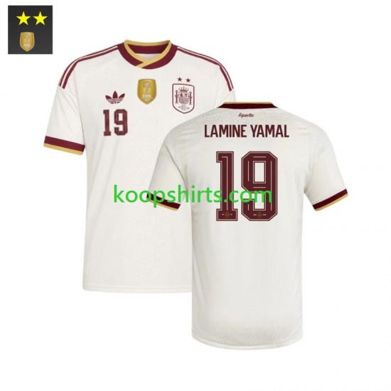 Spanje Uit Tenue Heren Voetbalshirts Lamine Yamal 19 2026-2027 Korte Mouwen