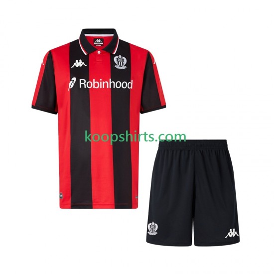 OGC Nice Thuis Tenue Kinder Voetbalshirts 2025-2026 Korte Mouwen