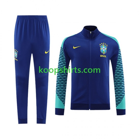 Brazilië Blauw Voetbal trainingspak 2023-2024 Brazilië Blauw Voetbal trainingspak 2023-2024