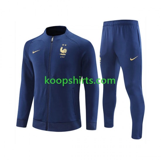 Frankrijk Blauw Voetbal trainingspak 2023-2024 Frankrijk Blauw Voetbal trainingspak 2023-2024
