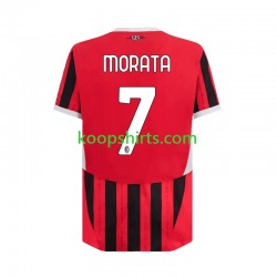 AC Milan Thuis Tenue Heren Voetbalshirts Alvaro Morata 7 2024-2025 Korte Mouwen