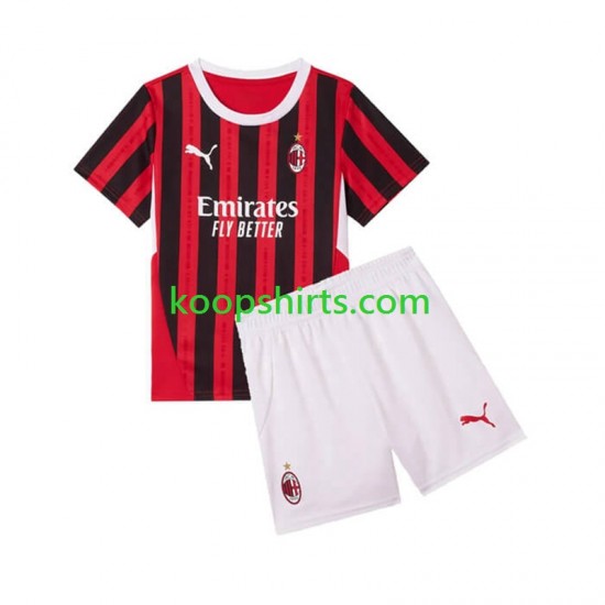 AC Milan Thuis Tenue Kinder Voetbalshirts 2024-2025 Korte Mouwen AC Milan Thuis Tenue Kinder Voetbalshirts 2024-2025 Korte Mouwen
