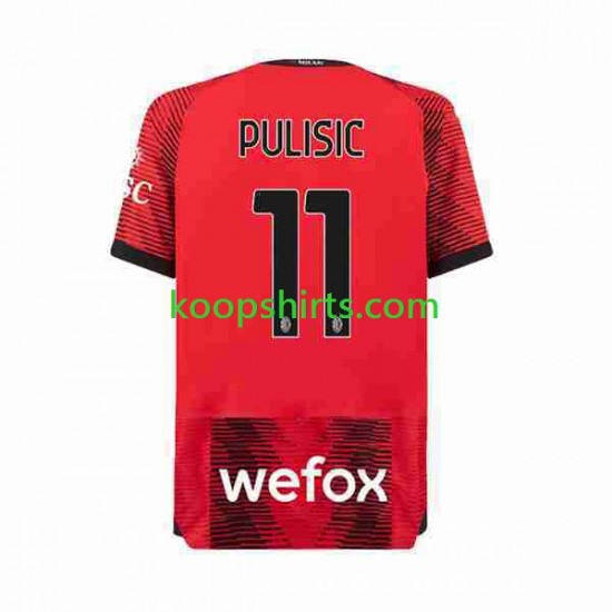 AC Milan Thuis Tenue Heren Voetbalshirts Christian Pulisic 11 2023-2024 Korte Mouwen AC Milan Thuis Tenue Heren Voetbalshirts Christian Pulisic 11 2023-2024 Korte Mouwen