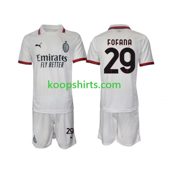 AC Milan Uit Tenue Kinder Voetbalshirts Fofana 29 2024-2025 Korte Mouwen AC Milan Uit Tenue Kinder Voetbalshirts Fofana 29 2024-2025 Korte Mouwen