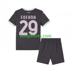AC Milan Derde Tenue Kinder Voetbalshirts Fofana 29 2024-2025 Korte Mouwen