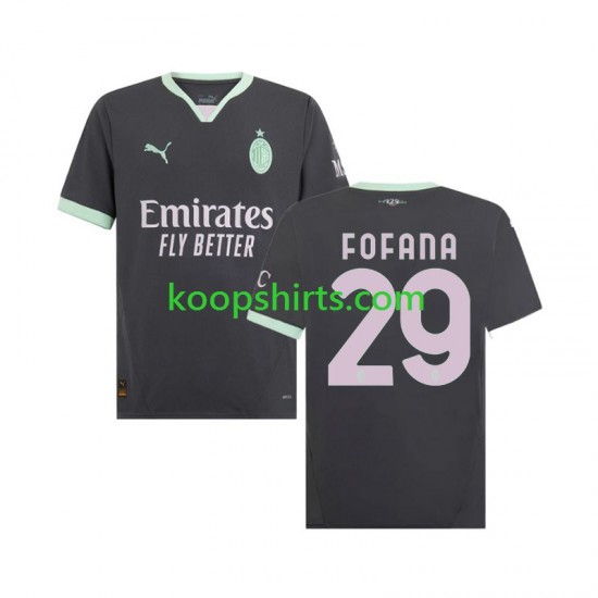 AC Milan Derde Tenue Heren Voetbalshirts Fofana 29 2024-2025 Korte Mouwen AC Milan Derde Tenue Heren Voetbalshirts Fofana 29 2024-2025 Korte Mouwen
