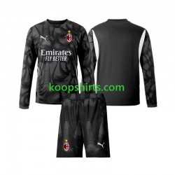 AC Milan Doelman Thuis Zwart Tenue Kinder Voetbalshirts 2024-2025 Lange Mouwen