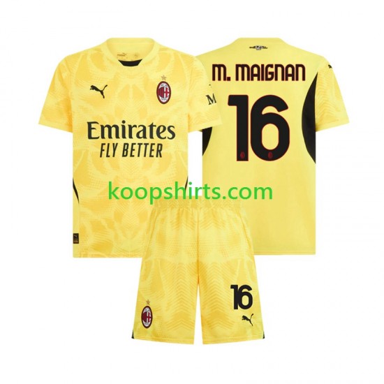AC Milan Doelman Uit Tenue Kinder Voetbalshirts Mike Maignan 16 2024-2025 Korte Mouwen AC Milan Doelman Uit Tenue Kinder Voetbalshirts Mike Maignan 16 2024-2025 Korte Mouwen