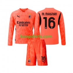 AC Milan Doelman Vierde Tenue Kinder Voetbalshirts Mike Maignan 16 2024-2025 Lange Mouwen