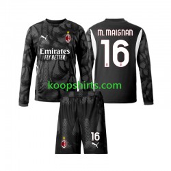 AC Milan Doelman Thuis Zwart Tenue Kinder Voetbalshirts Mike Maignan 16 2024-2025 Lange Mouwen