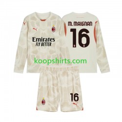 AC Milan Doelman Derde Tenue Kinder Voetbalshirts Mike Maignan 16 2024-2025 Lange Mouwen