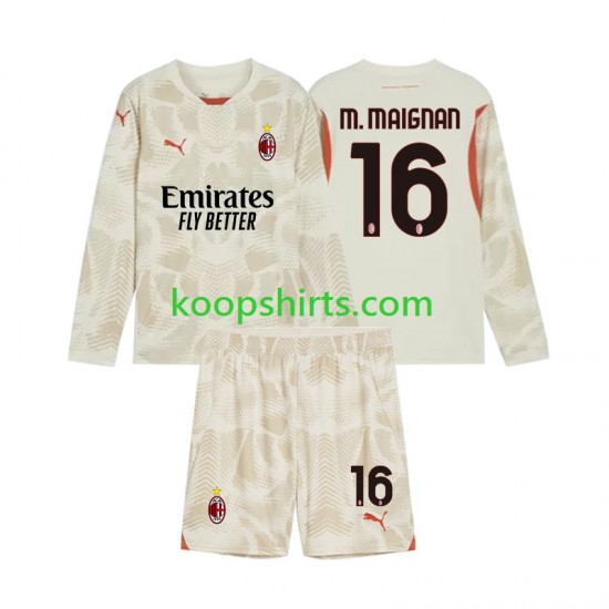 AC Milan Doelman Derde Tenue Kinder Voetbalshirts Mike Maignan 16 2024-2025 Lange Mouwen AC Milan Doelman Derde Tenue Kinder Voetbalshirts Mike Maignan 16 2024-2025 Lange Mouwen