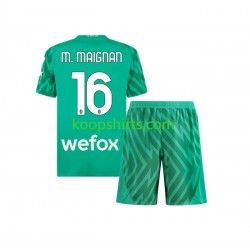 AC Milan Doelman Thuis Tenue Kinder Voetbalshirts Mike Maignan 16 2023-2024 Korte Mouwen