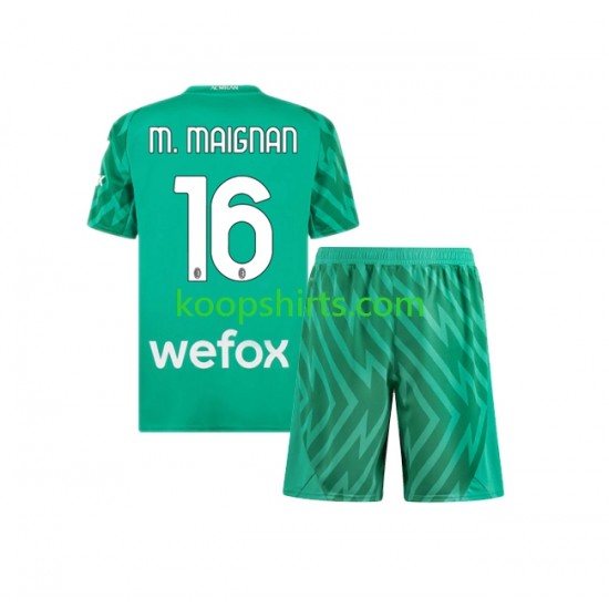 AC Milan Doelman Thuis Tenue Kinder Voetbalshirts Mike Maignan 16 2023-2024 Korte Mouwen AC Milan Doelman Thuis Tenue Kinder Voetbalshirts Mike Maignan 16 2023-2024 Korte Mouwen