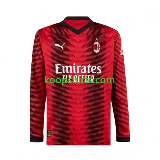 AC Milan Thuis Tenue Heren Voetbalshirts 2023-2024 Lange Mouwen AC Milan Thuis Tenue Heren Voetbalshirts 2023-2024 Lange Mouwen