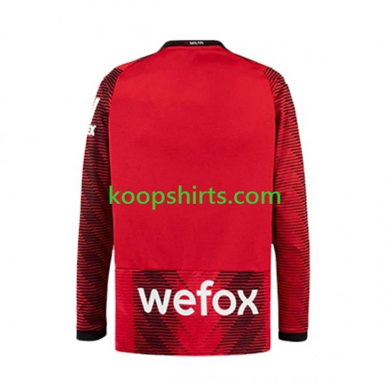 AC Milan Thuis Tenue Heren Voetbalshirts 2023-2024 Lange Mouwen